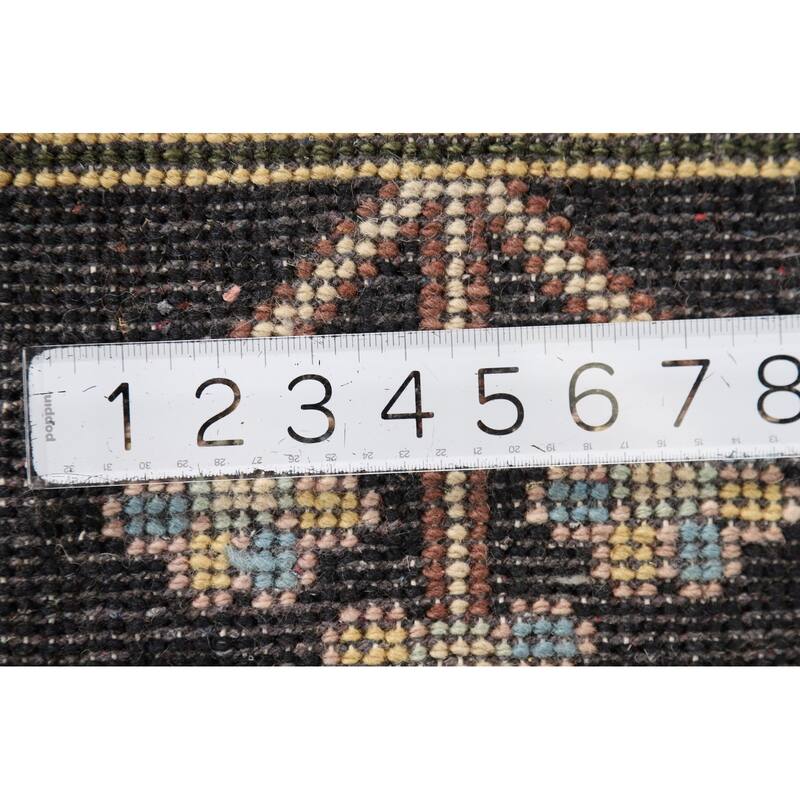 Orange Geometric Kazak Indian Area Rug Handmade Wool Carpet - 7'10" x 9'11"