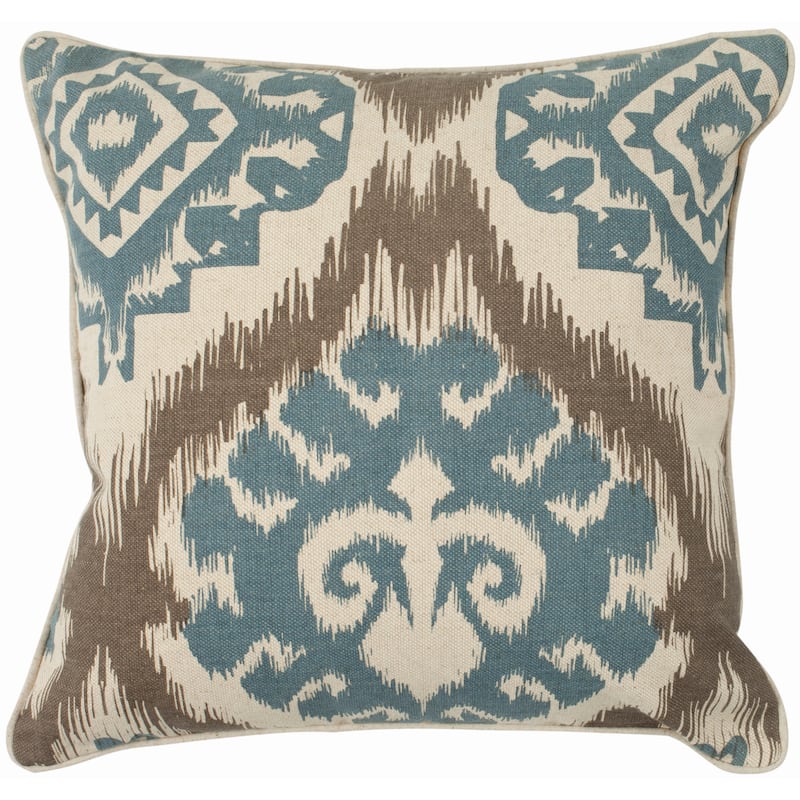 SAFAVIEH Marlie 18-inch Beige/ Saffron Yellow Decorative Pillow (Set of 2) - 1'6"W x 1'6"L - Powder Blue