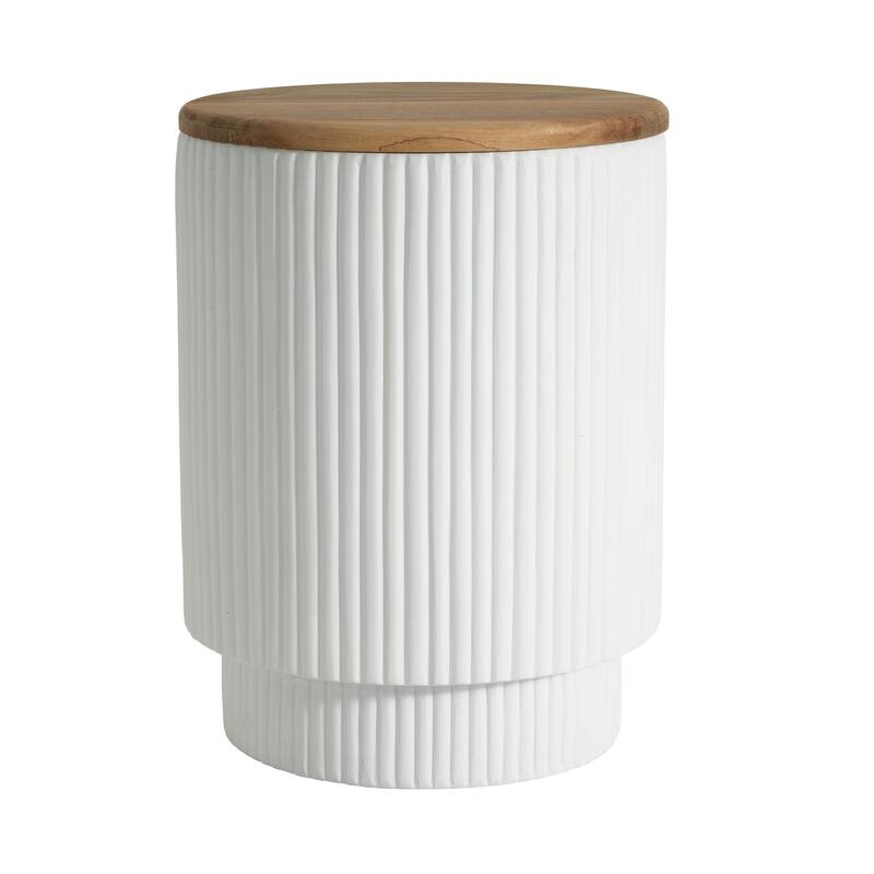 Christopher Knight Home Calyx Patio MGO Storage Side Table - White