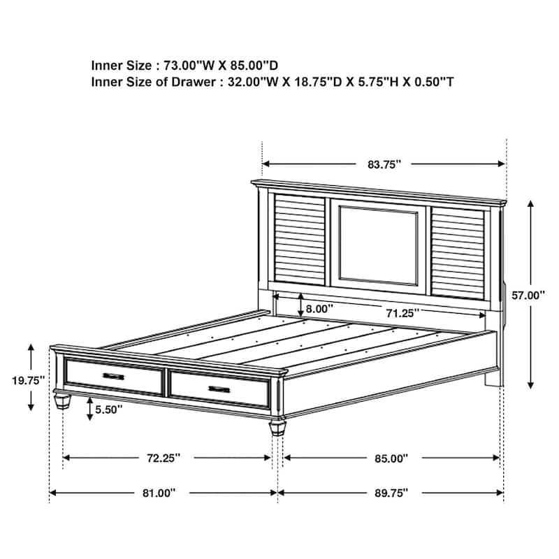 Franco 4-Piece Storage Platform Bedroom Set