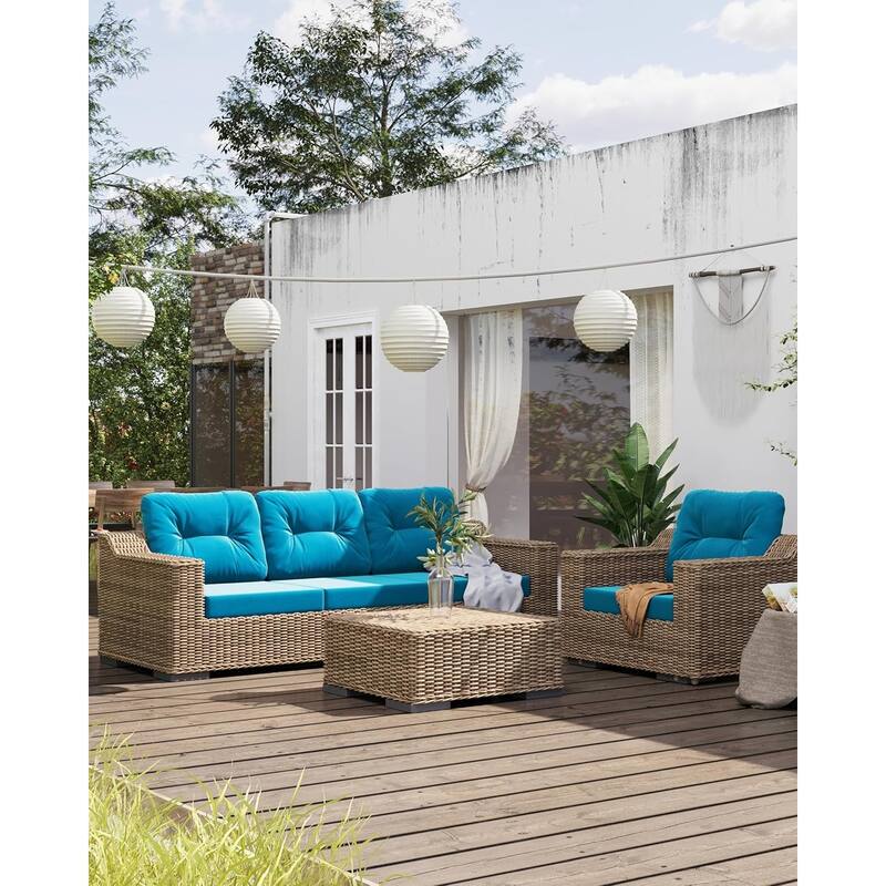 WINSOON 24x24 Inch Outdoor Deep Seat Cushion Set,Waterproof and Resistant Set Of 2