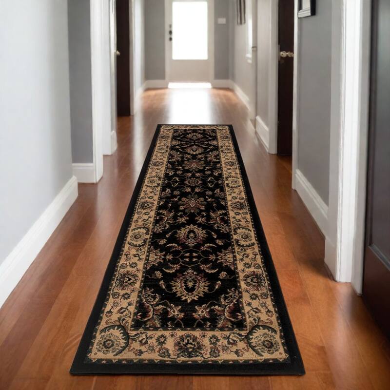HomeRoots Oriental Traditional Runner Area Rug - 92.52 in. x 26.77 in. x 0.43 in. - 92.52 in. x 26.77 in.  x 0.43 in.