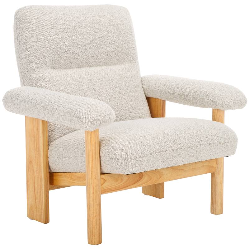 SAFAVIEH Sylvaine Solid Wood Accent Chair (Fully Assembled) - W33" x D30" x H33" - 33Wx30Dx33H