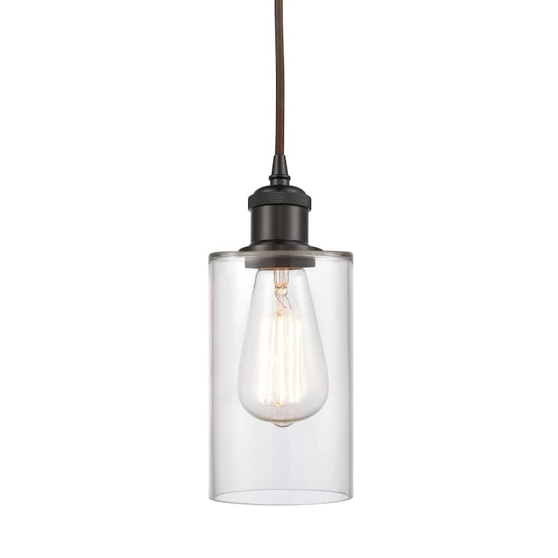 Innovations Lighting 516-1P-10-4 Clymer Pendant Clymer 4" Wide Mini - Clear / Oil Rubbed Bronze