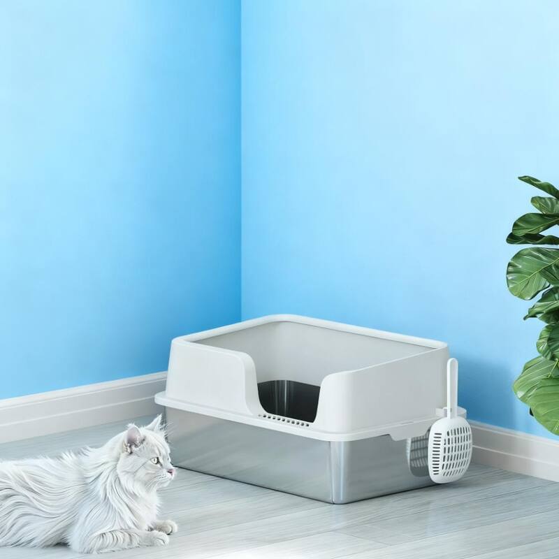 Stainless Steel Litter Box with High Side