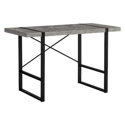 Computer Desk, Home Office, Laptop, 48"l, Work, Grey Laminate, Black Metal, Contemporary, Modern