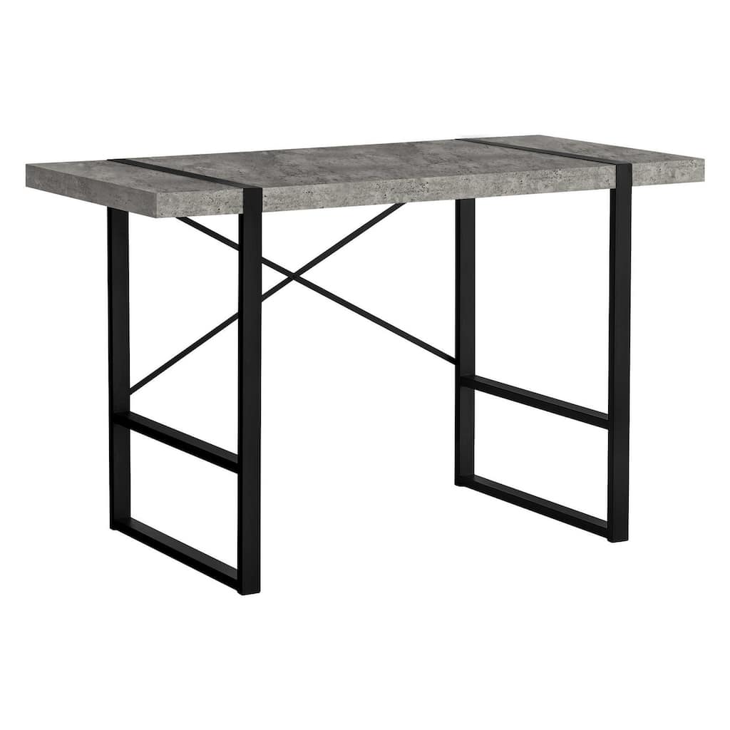 Computer Desk, Home Office, Laptop, 48"l, Work, Grey Laminate, Black Metal, Contemporary, Modern