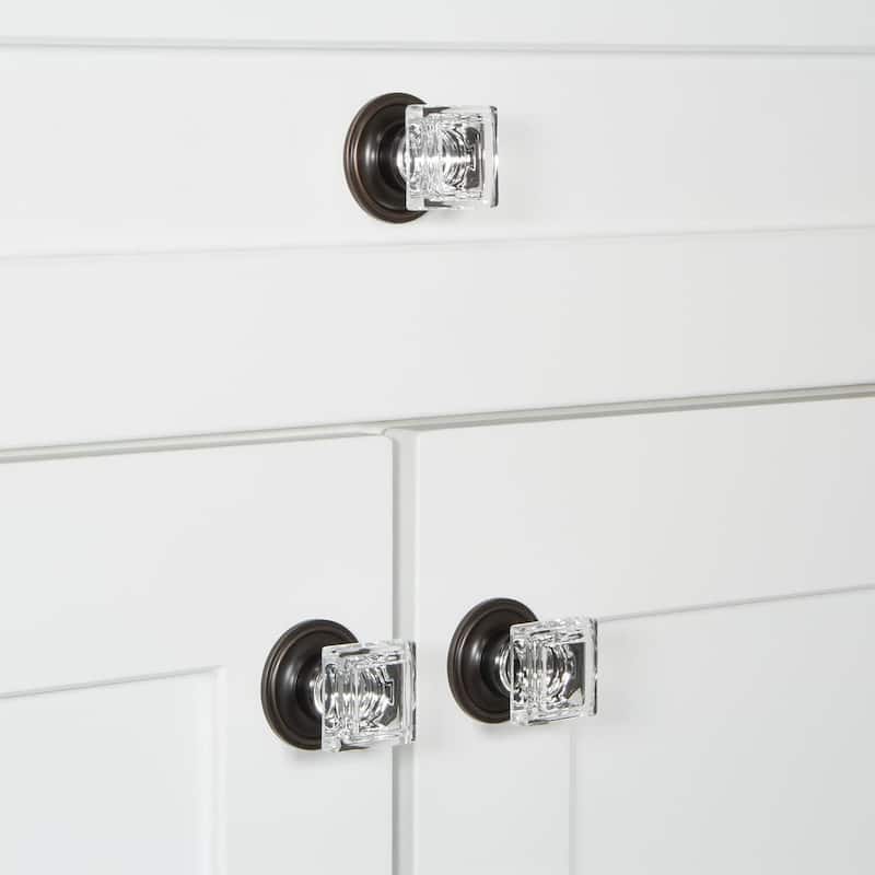 Grandeur CARR-CRYS-KNOB-GEO Carre 1-1/4" Square Crystal Cabinet Knob