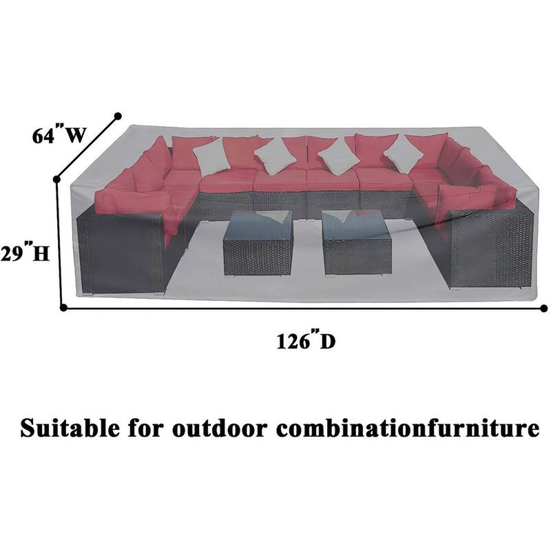 Patio Furniture Covers Rectangular Outdoor Table Cover Waterproof - 126"x64"x28"