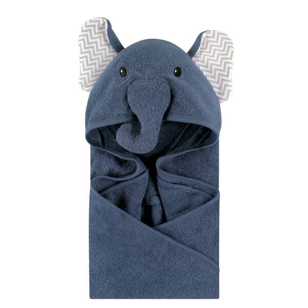 slide 1 of 1, Little Treasure Baby Boy Cotton Animal Face Hooded Towel, Chevron Elephant, One Size - Chevron Elephant - One Size One Size - Chevron Elephant