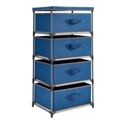 4-Tier Closet Dresser with Drawers - Navy Blue