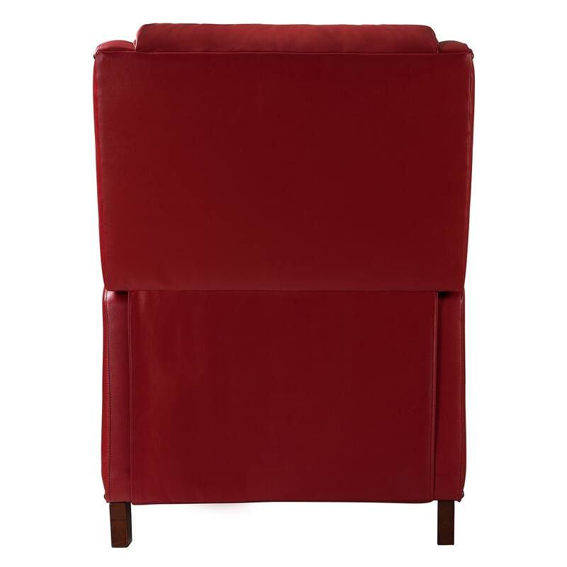 Brigida Cigar Genuine Leather Pushback Recliner with Nailhead Trim by HULALA HOME