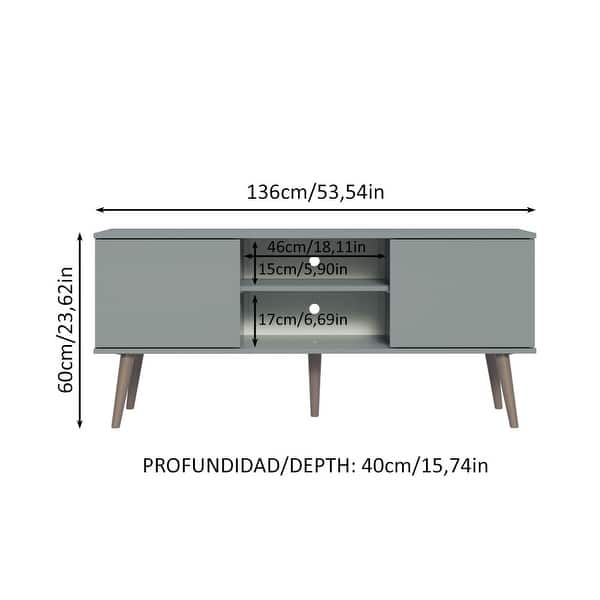 dimension image slide 1 of 4, Madesa TV Stand Console with 2 Doors and 2 Shelves with Cable Management for 50, 55 Inch Media Storage