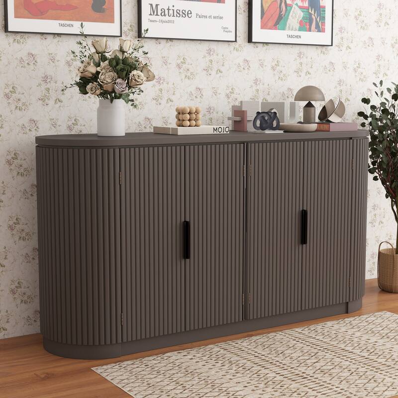 Vertical Striped Door Storage Cabinet