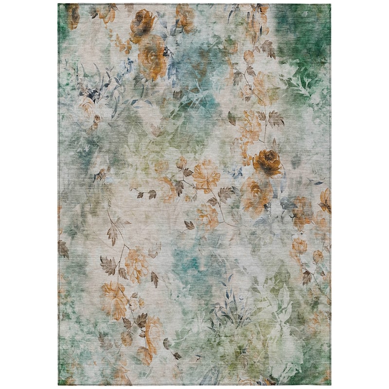 HomeRoots Floral Transitional Rectangle Outdoor Rug