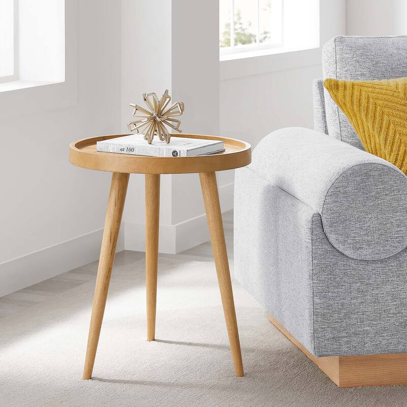 Chiro Round Wood Side Table - Natural