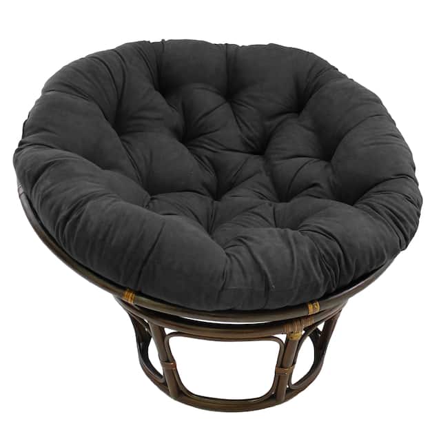 Microsuede Indoor Papasan Cushion (44-inch, 48-inch, or 52-inch) (Cushion Only) - 52 x 52 - Black