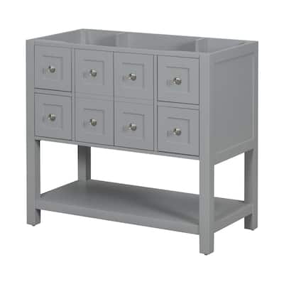 36''Bathroom Vanity without Sink,Free Standing Vanity Set with 4 Drawers,Soft Closing Doors,Bathroom Storage Cabinet Only