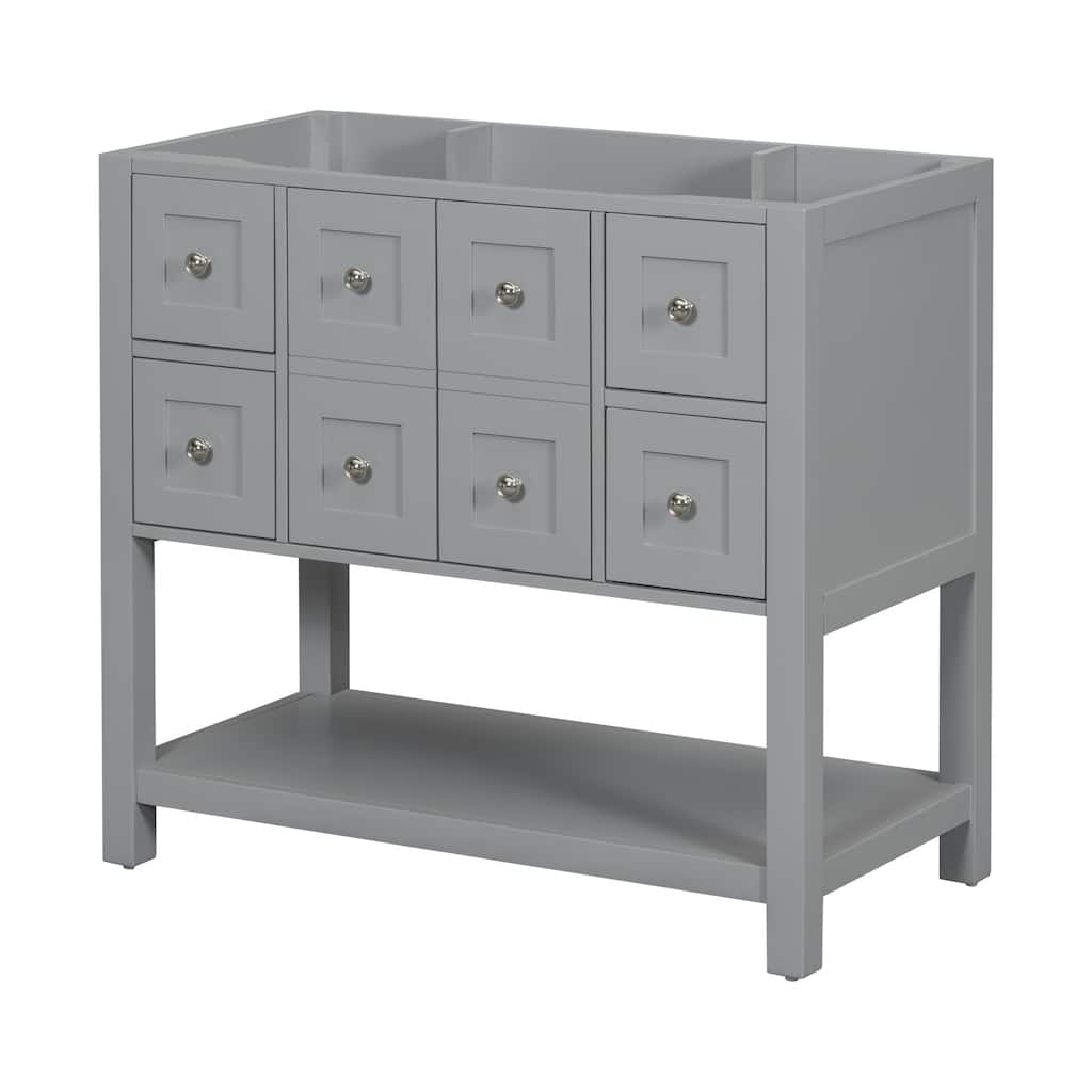 Bathroom Vanity Base with 4 Drawers & Soft Closing Doors(Without Sink)