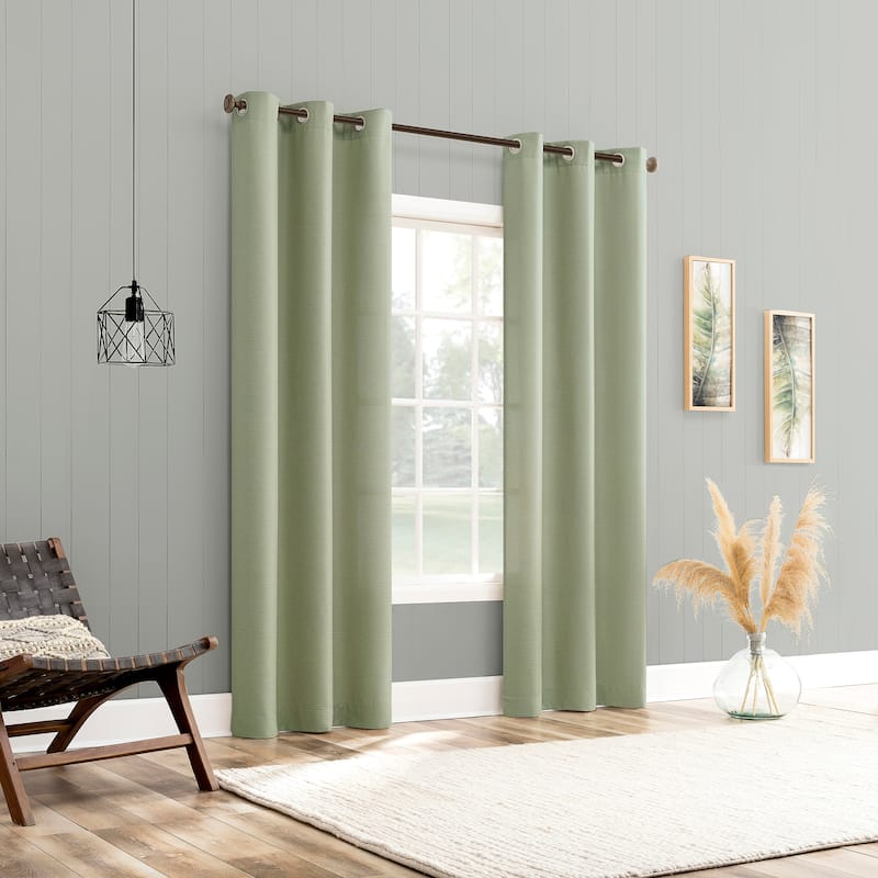 No. 918 Landon Textured Semi-Sheer Grommet 1-Piece Curtain Panel, Single Panel