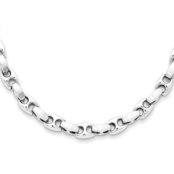 Chisel Brushed and Polished Stainless Steel Necklace - 20 Inches (8 mm) - 20 in