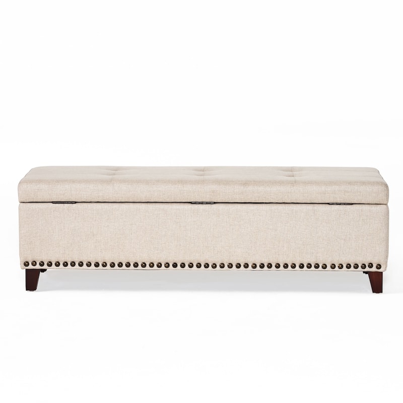 Gavin Tufted Fabric Storage Bench by Christopher Knight Home