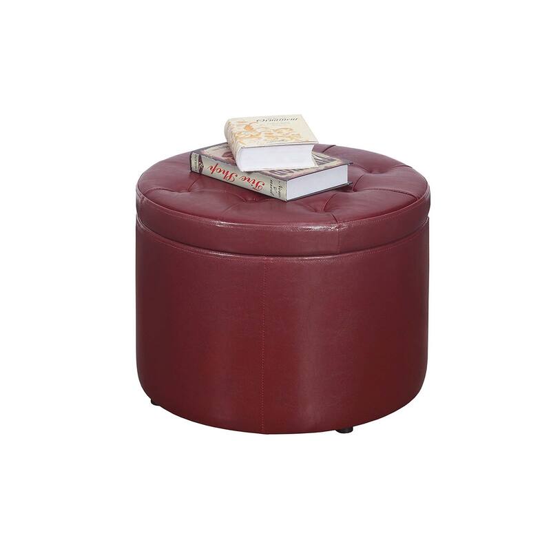 Convenience Concepts Designs4Comfort Round Shoe Storage Ottoman