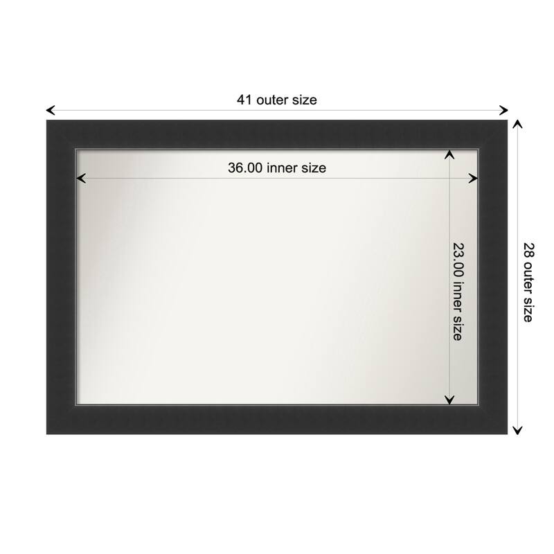 Corvino Black Framed Non-Beveled Custom Wall Mirror, Bathroom Vanity Mirror - Outer Size: 41 x 28