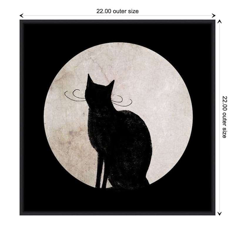 Amanti Art Mystic Moon I Cat Framed Canvas Wall Art
