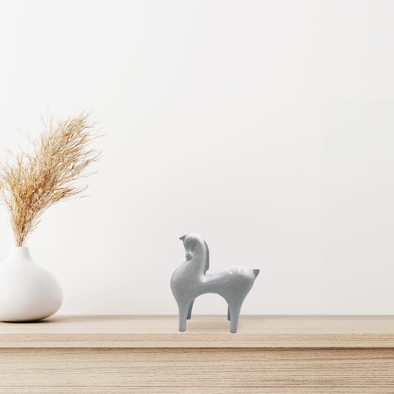 Decorative Handmade Aluminum 7 inch Modern Horse Sculpture - 7 x 3 x 7 in