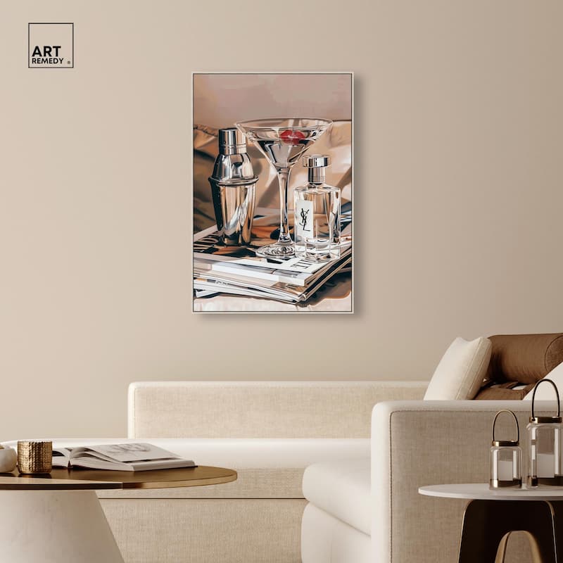 Martini Magazine Stack Canvas by Art Remedy