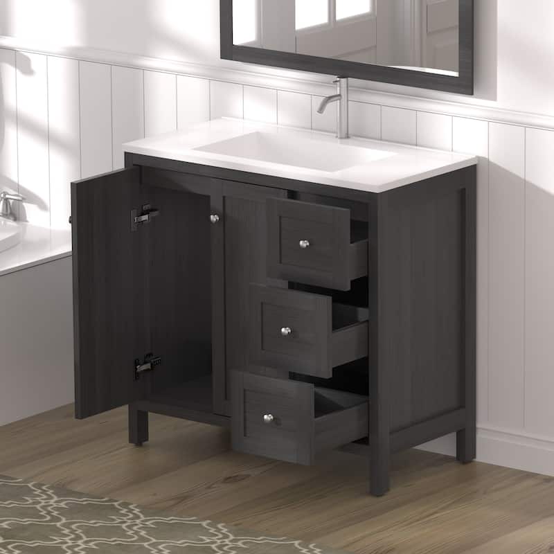 Bathroom Cabinet with Basin,Bathroom Storage Cabinet with Soft Closing Doors and Drawers