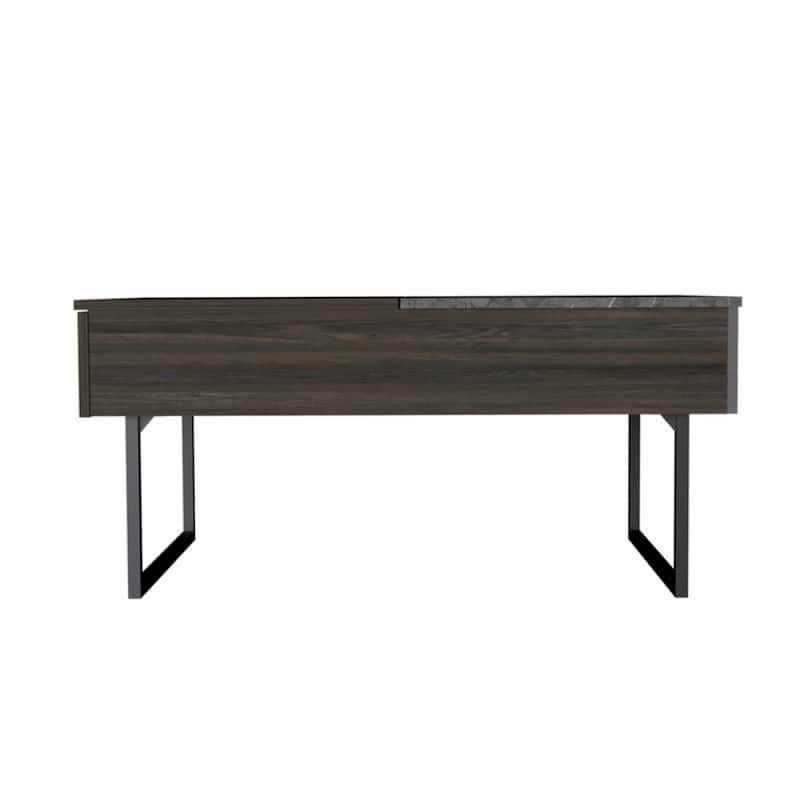 39" Espresso Wood Lift-Top Coffee Table with Drawer and Cabinet for Living Room Storage - 18"H x 39.3"L x 25.2"W
