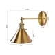 preview thumbnail 7 of 7, 1-Light Wall Sconce With Metal Cone Shade, Brass