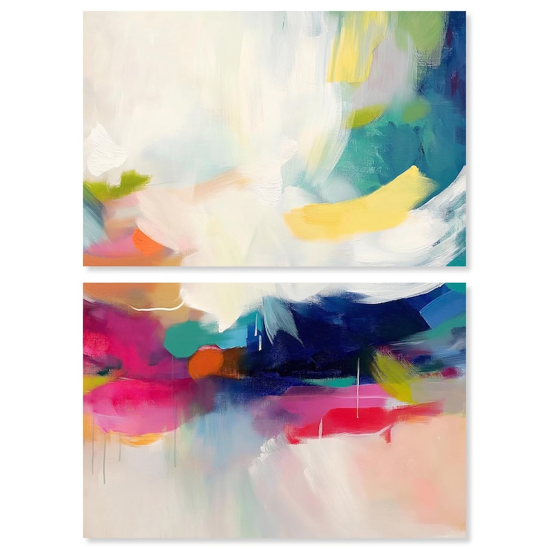 Riot of Color III Canvas Set of 2 by Art Remedy, Gallery Wrapped - 15" x 10"
