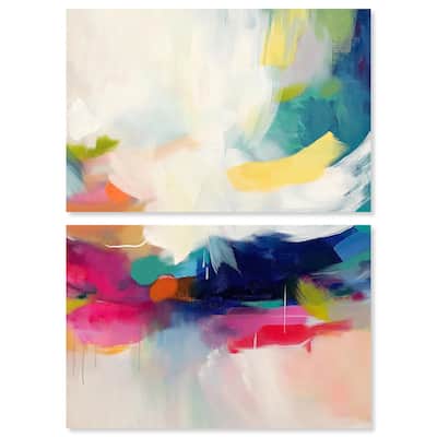 Riot of Color III Canvas Set of 2 by Art Remedy, Gallery Wrapped