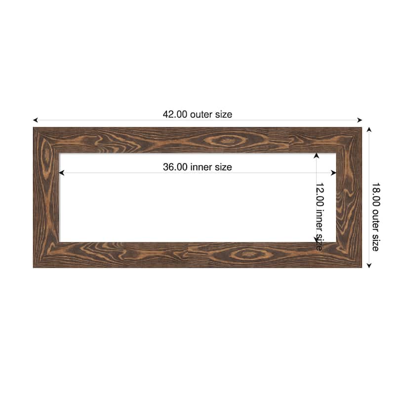 Amanti Art Bridge Black Framed Dry Erase Magnetic Board - 42 x 18 in - Bridge Brown