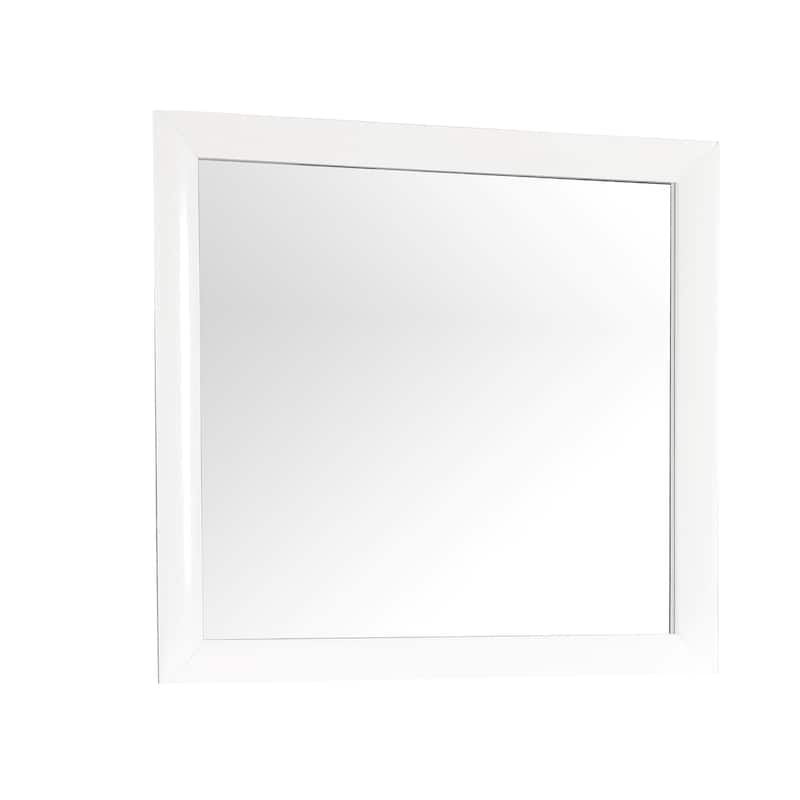 Rectangular Framed Dresser Wall Mirror - 39" - White