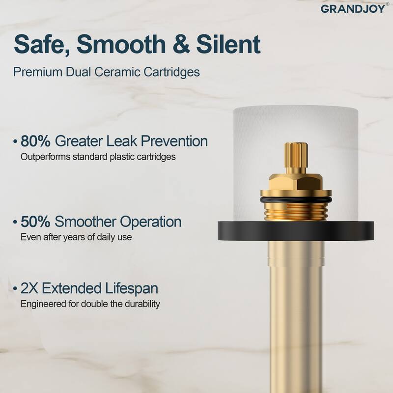 GRANDJOY 8" High Arc Widespread Double Handle Faucet