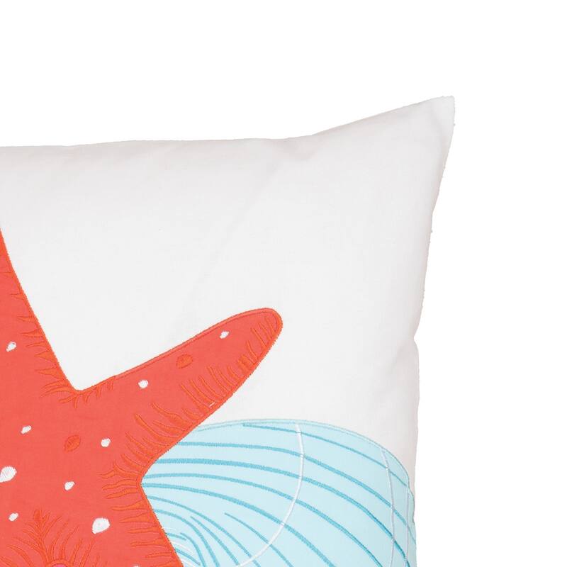 18" x 18" Starfish Trio Embroidered Throw Pillow
