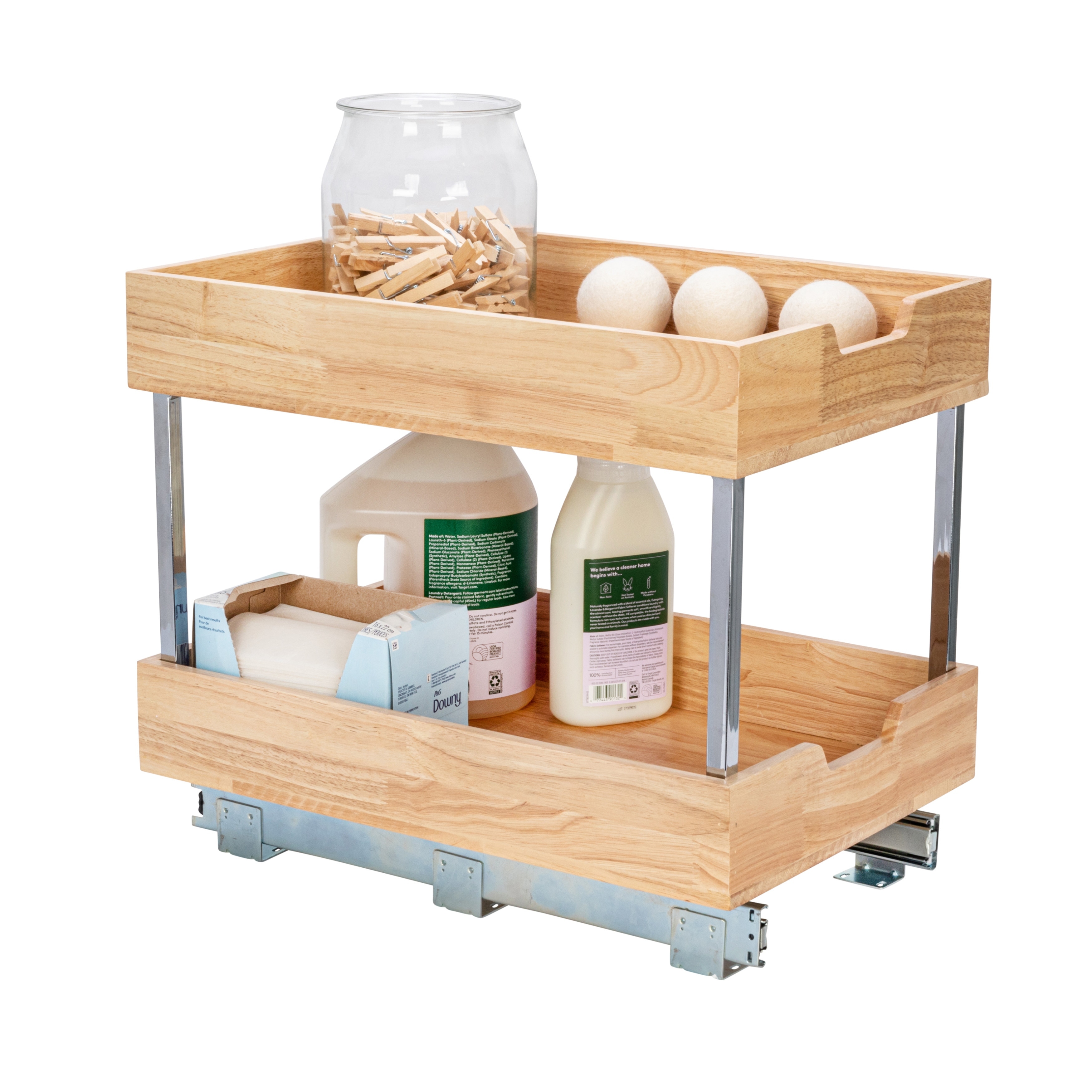 Cabinet Caddy (Black) - Pull-and-Rotate Spice Rack Organizer, Two