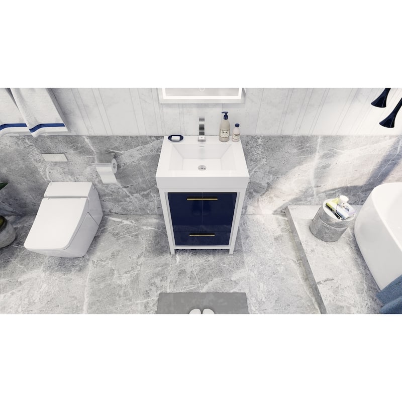 Dove 24'' Freestanding Vanity with Reinforced Acrylic Sink