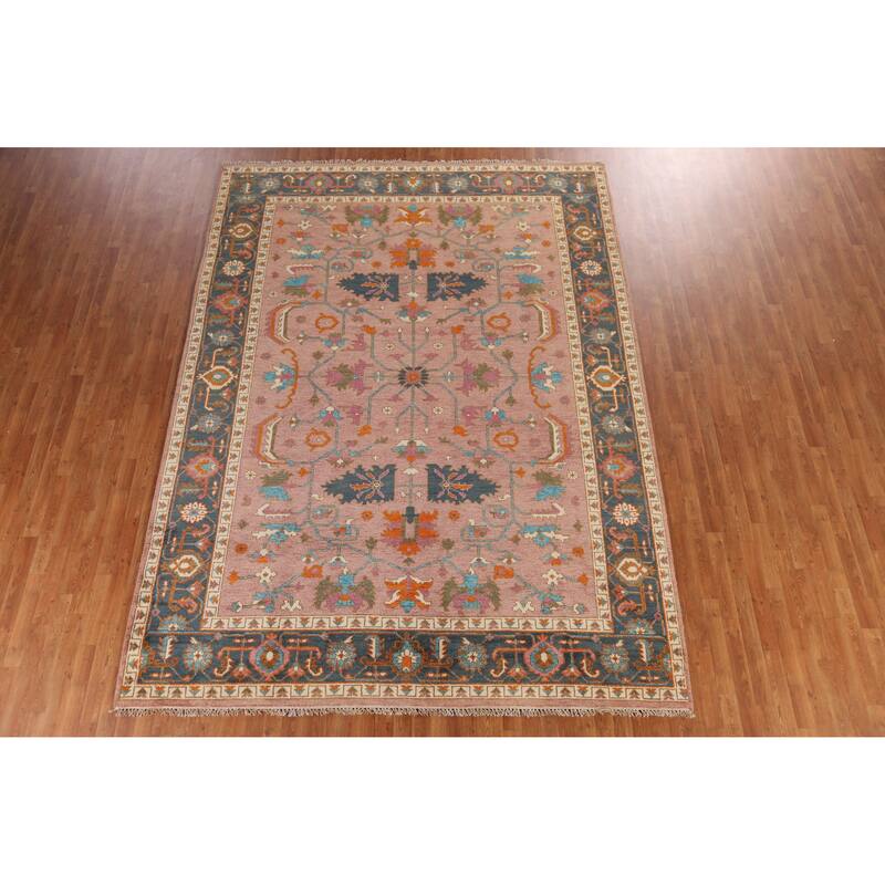 Heriz Serapi Indian Area Rug Handmade Floral Wool Carpet - 8'10" x 11'10"