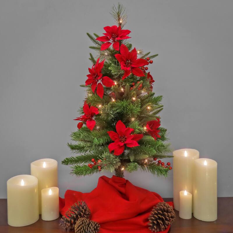 National Tree Company 3 ft. Colonial Fir Slim Tree with Clear Lights - 3 Foot