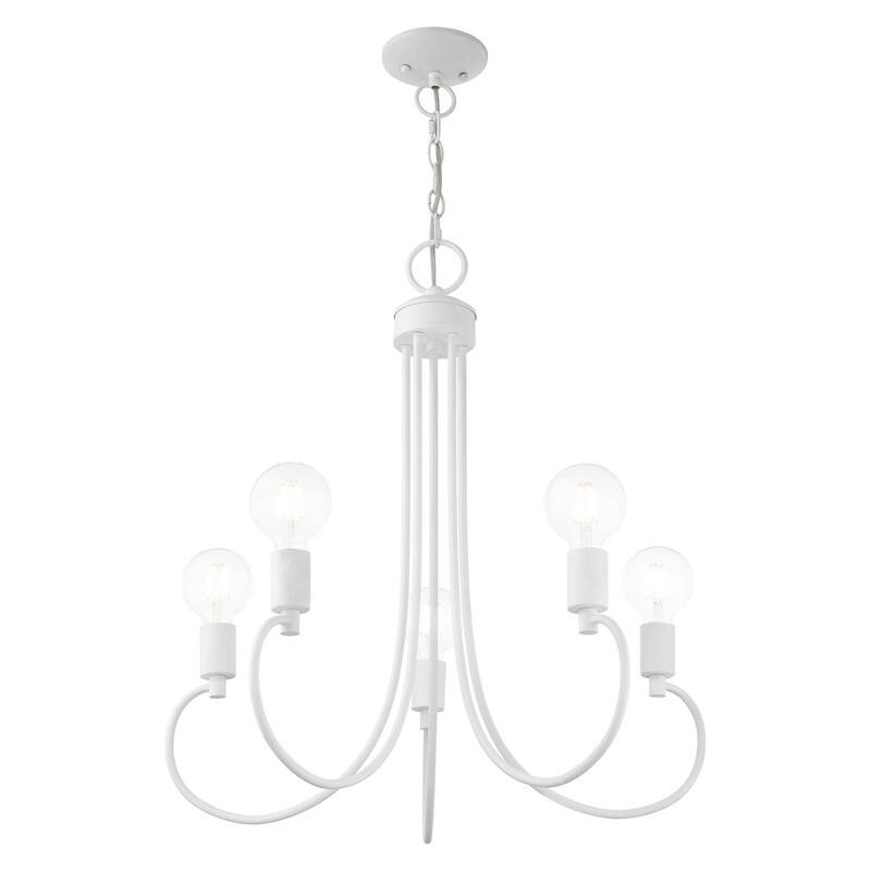 Livex Lighting 5-light White Finish Chandelier, 42925-03 - 25" DIA X 25.5" H