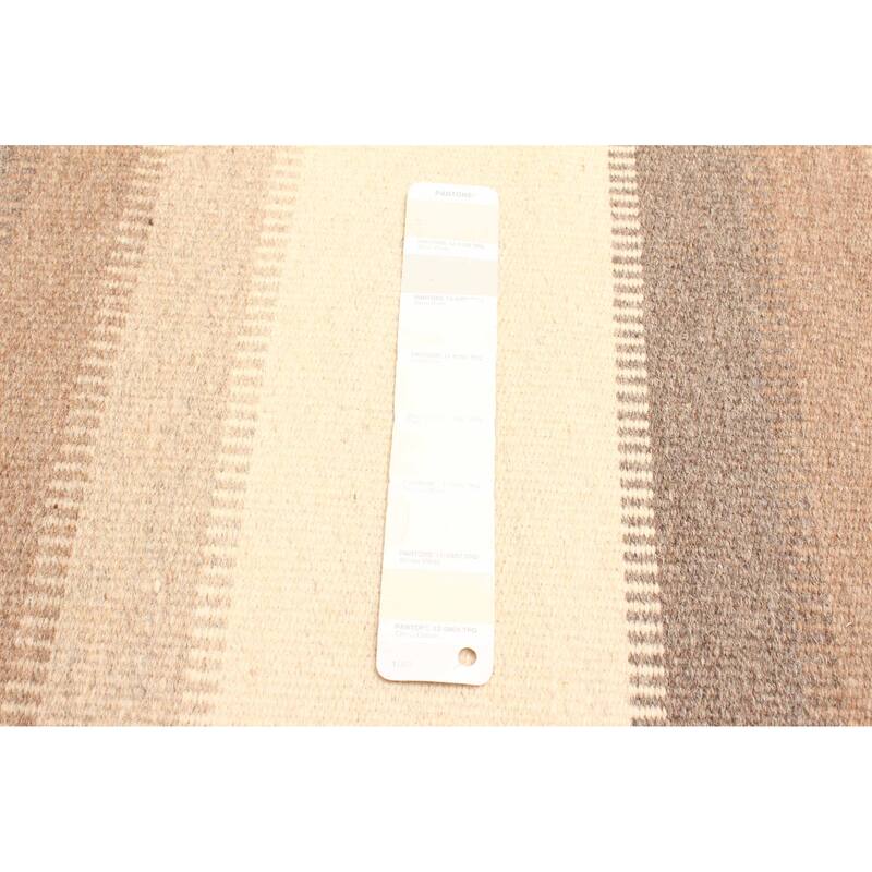 ECARPETGALLERY Flat-Weave Ankara FW Cream Wool Kilim - 5'6 x 7'11