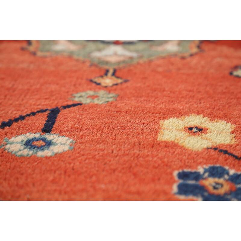 Hand Knotted Oriental 100% Wool Carpet Traditional Medallion Oranges & Rust Sultanabad Area Rug - 18' 0'' X 12' 0''