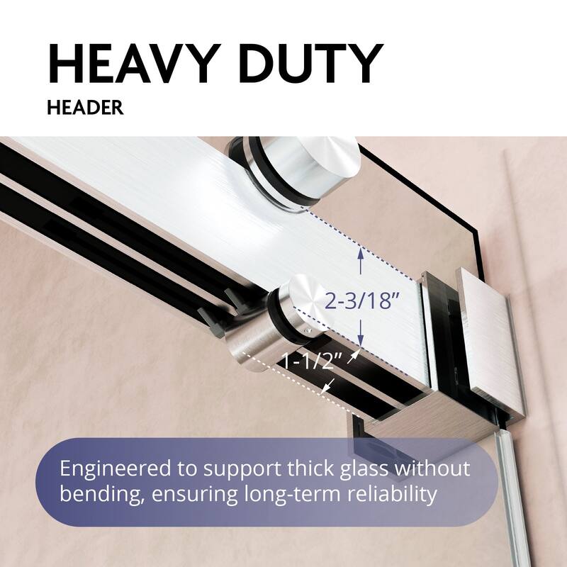 VS Series 68" - 72" W X 78" H Soft Closing Frameless Double Sliding Shower Doors With 3/8" Tempered Clear Glass