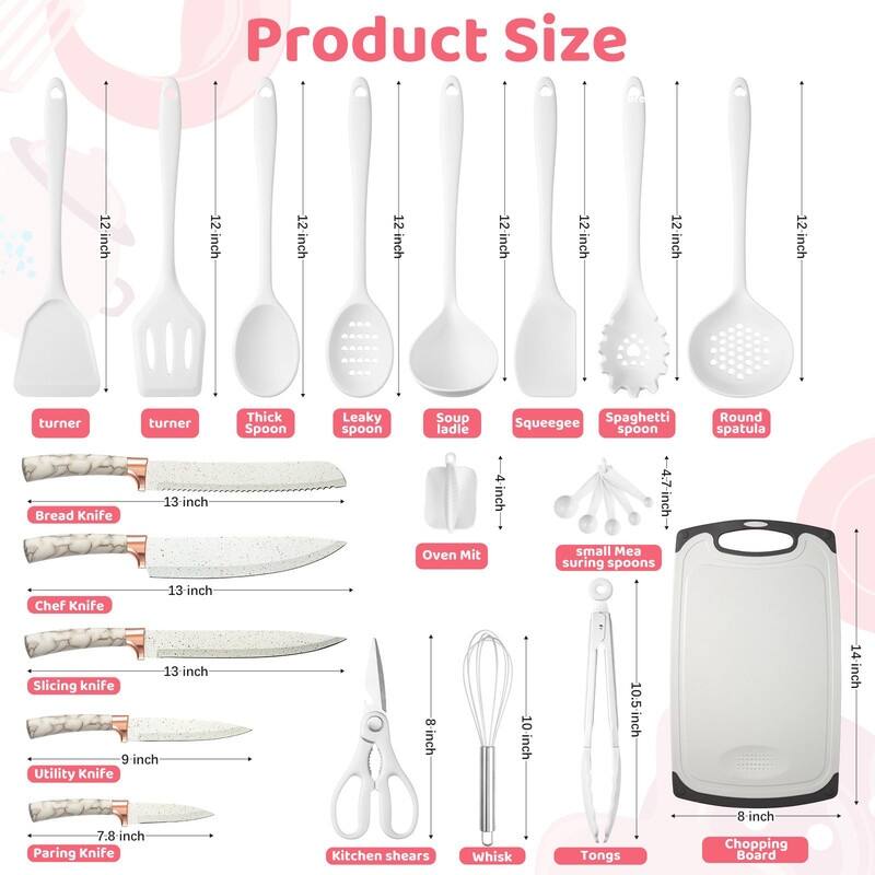 38 PCS Kitchen Utensils Set, Silicone Cooking Utensils