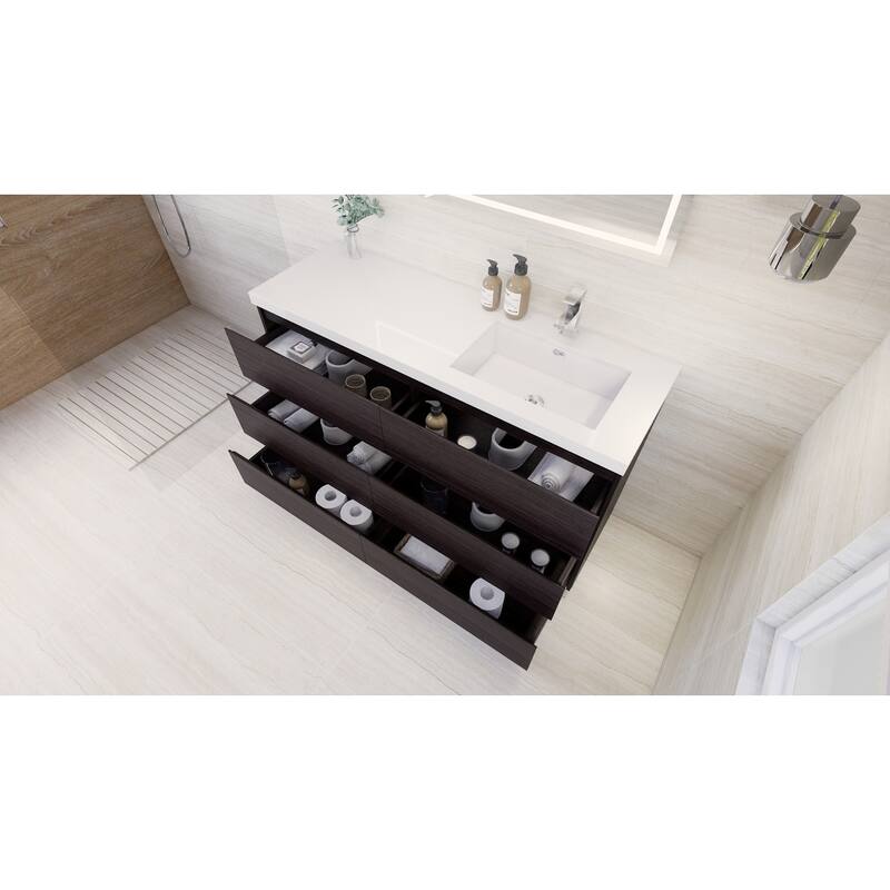 Aron 60'' Freestanding Vanity with Right Single Sink